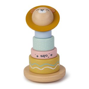 Juguete apilable de madera. Saro