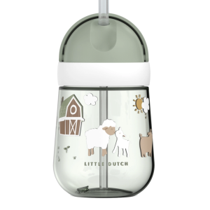 Vaso con Pajita MIO 300ml granja Little Dutch