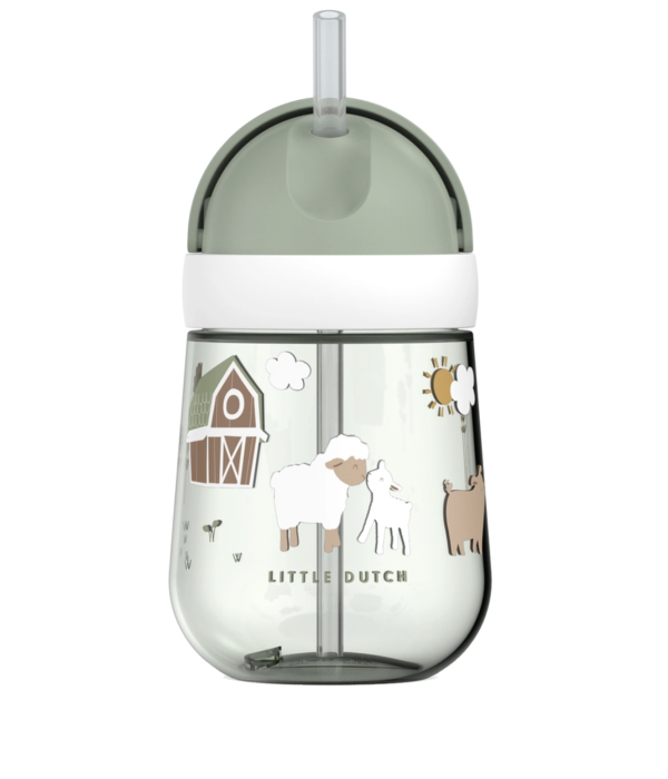 Vaso con Pajita MIO 300ml granja Little Dutch