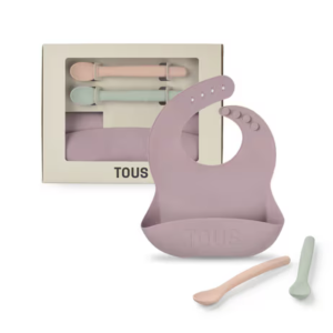 Set de babero y 2 cucharas Food Kit. Tous