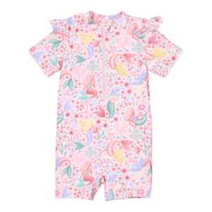 Traje De Baño De Manga Corta Rosa Little Dutch