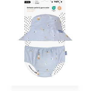 Navy Hugs  Set bañador pañal+Gorro UPF 50+  Saro