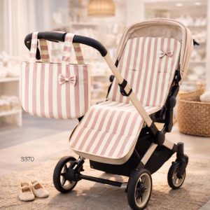 Set Colchoneta  Y Bolso de Rayas