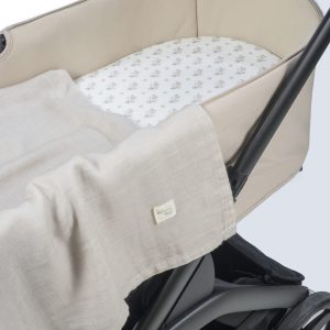 Sabana ajustable cuco + muselina Botton flores Walking Mu