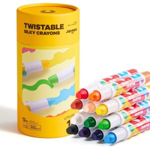 12 crayones sedosos y lavables. Twistable. Jarmelo