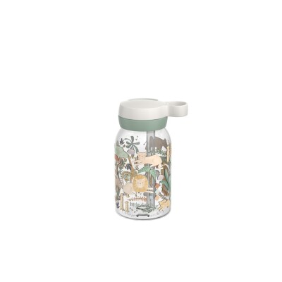 Botella con pajita campus 450ml Safari friends. Little Dutch
